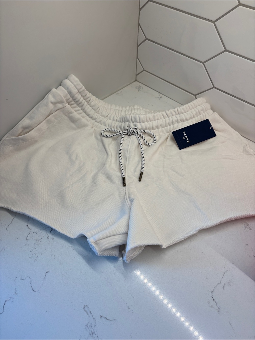 PARKE white Drawstring Shorts Size S Womens